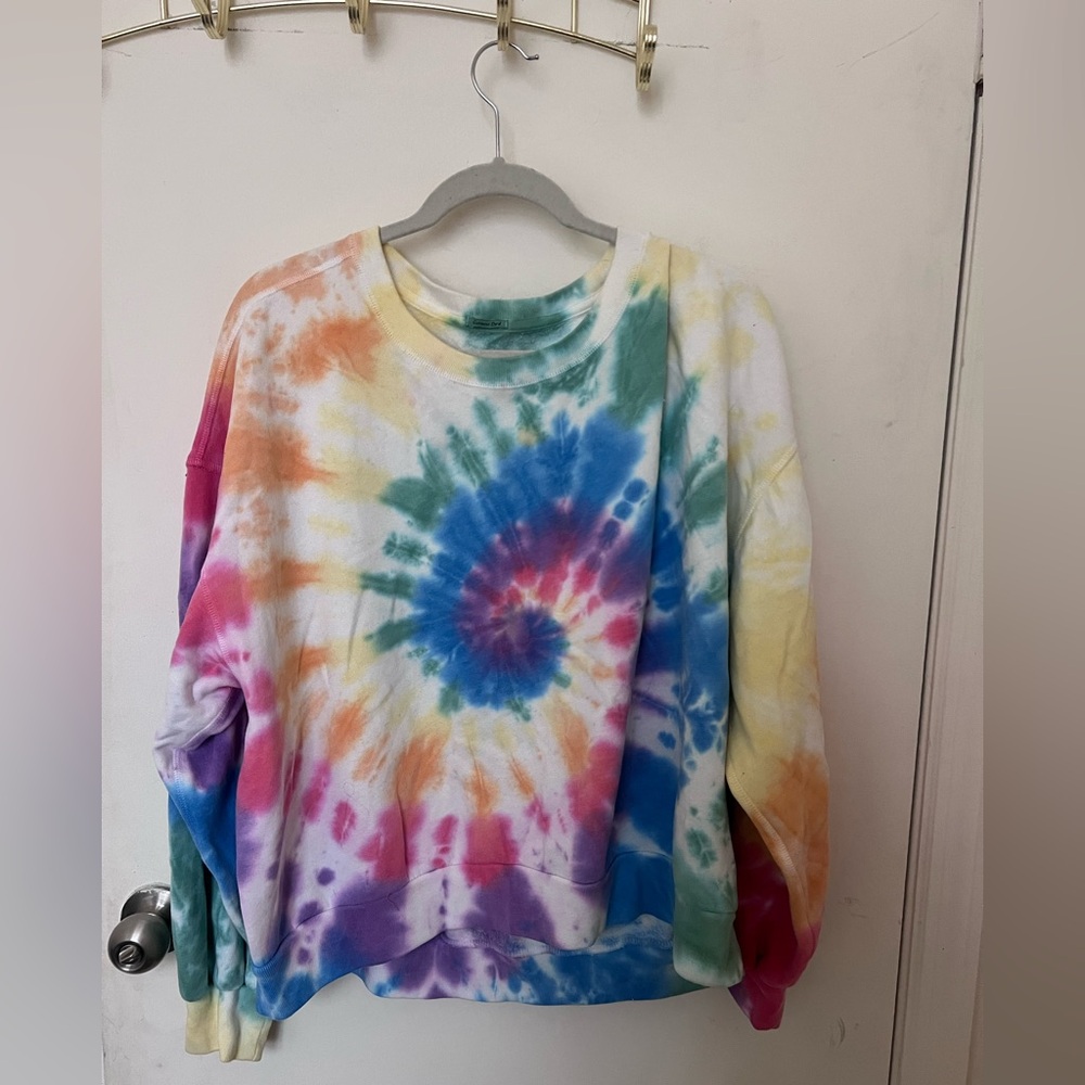 Abercrombie & Fitch Pride Collection Rainbow Tie Dye Sweatshirt